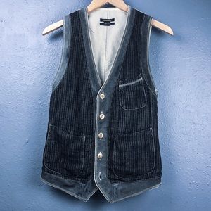 Diesel Black Gold Vest with Suede Trim